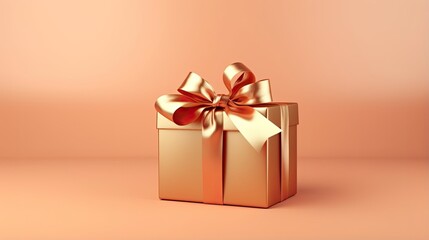 Obraz premium Gift box on a clean background in the style of the new year where there is space for text