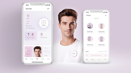 AI Personalized cosmetic products and skincare boost application, service of skincare and cosmetic for individual, demonstrate record and products for costumers, modern life style on AI App