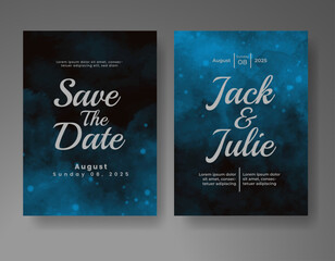 Wedding invitation with abstract watercolor background