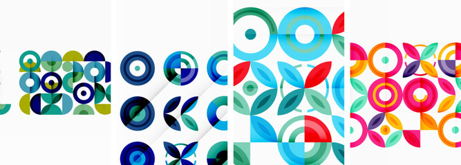 Round geometric elements and circles in background design for wallpaper, business card, cover, poster, banner, brochure, header, website