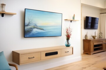 wallmounted tv with lowprofile media unit