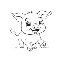 Pig Cartoon Vector Images