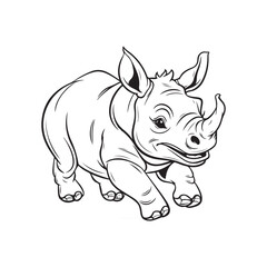Rhino Cartoon Vector Images
