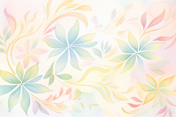 Fototapeta na wymiar Decorative elegance in pastel A background that shines , cartoon drawing, water color style