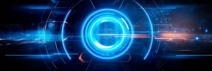 Obraz premium futuristic tech-inspired interface in modern trendy abstract volumetric design on a clean background, merging technology