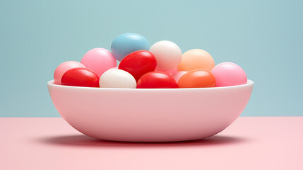 Fototapeta premium Chic Minimalism Love Candies in Harmony Background Ai Generative