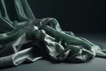 Wrinkled cloth on smooth background. Generative AI