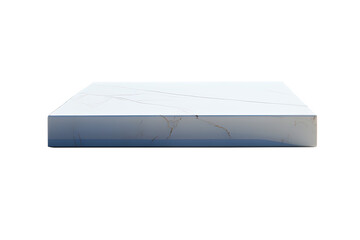 Empty white stone. Perspective of sheet floor empty stone rough Square shape marble for interior display show products. Isolated on cut out PNG or transparent background.