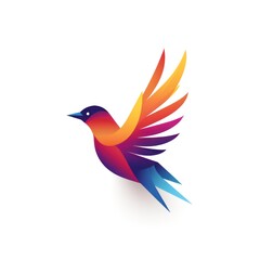 Obraz premium Bird logo with gradient modern style. Generative AI