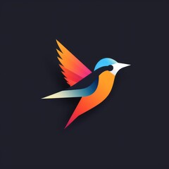 Bird logo with gradient modern style. Generative AI