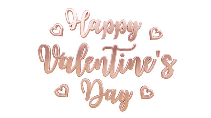 Happy valentine's day calligraphy banner, 3d pink color lettering