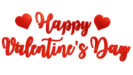 Happy valentine's day calligraphy banner, 3d red lettering