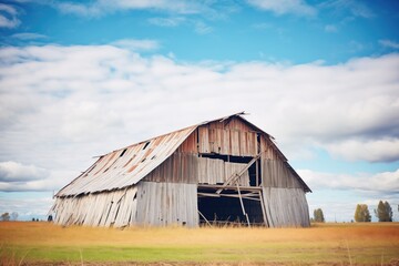 Obraz premium old wooden barn with missing planks