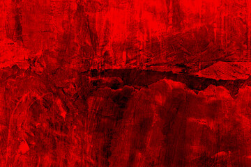 Dark grunge texture red concrete wall background.