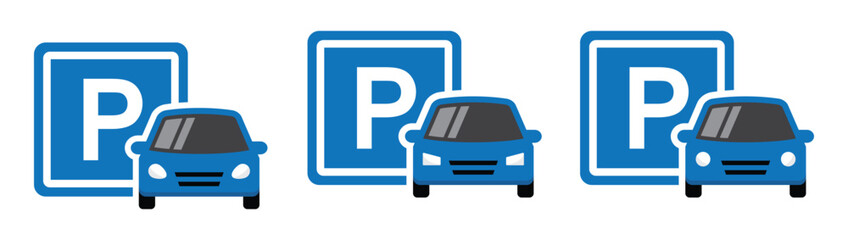 Car parking area icon. Car zone icon, vector illustration