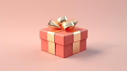 Obraz premium Gift box on a clean background in the style of the new year where there is space for text