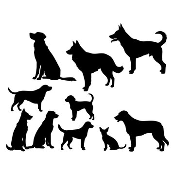 dogs silhouette design vector design illustration