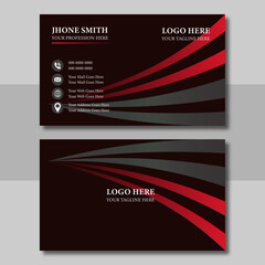Fototapeta premium Double-sided creative business card vector design template. Business card for business and personal use. 