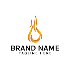 Abstract fire logo design template