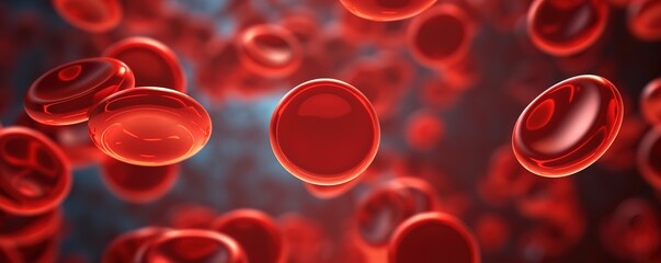 An illustration of red blood cell plasma inside a blood vessel. generative AI - obrazy, fototapety, plakaty