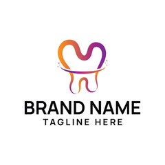 Abstract teeth logo design template 