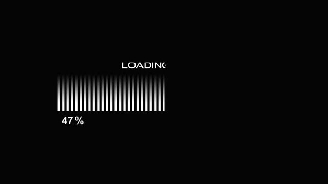 Loading /Receiving progress bar animation  with color gradient  ,Receiving bar loading progress indicator from 0% to 100% . Receiving complete progress bar with counting number of percentage