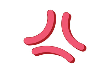 Red Decor Flat Sticker Design