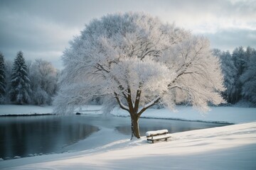 winter landscape with snow