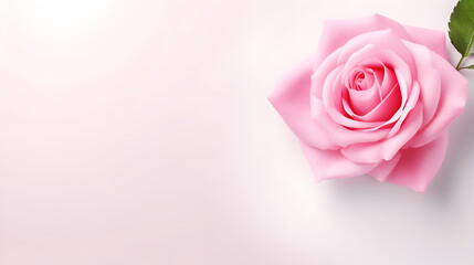 Beautiful pink rose as a symbol of love on pink background with copy space,,
Close up of blooming pink roses flowers and petals isolated on white table background. Floral frame composition. Decorative