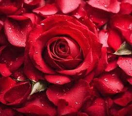 Red Rose Buds Flower. Rose Petals. Generative Ai. Ai