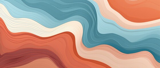 Geological abstract resembling a contour line map, creating a unique and artistic background, Ai Generated