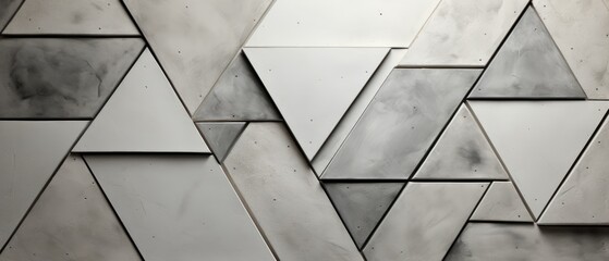 Captivating abstract texture featuring a 3D geometric concrete cement wall with a blend of gray, grey, and white hues, adding a modern and textured touch to your design, Ai Generated.