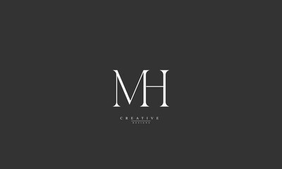 Alphabet letters Initials Monogram logo MH HM M H