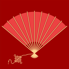Traditional Chinese hand fan. Vector illustration