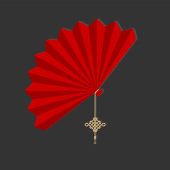 Traditional Chinese hand fan. Vector illustration