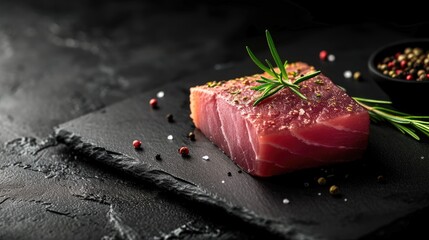 Experience the visual delight of a perfectly cooked tuna filet, a masterpiece of culinary craftsmanship, Ai Generated.