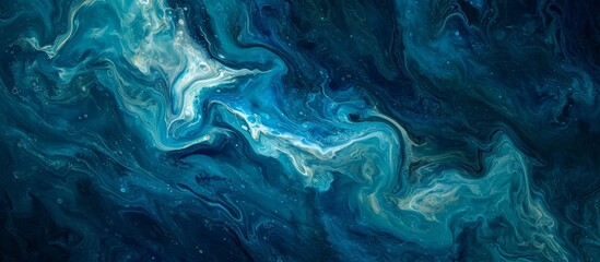 Underwater patterns of swirling ink and luminescent water inspire a nature-themed painting, perfect as background wallpaper.