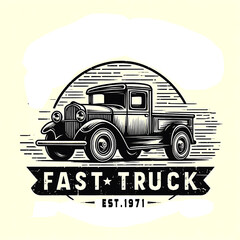 illustration of a truck logo design concept vintage