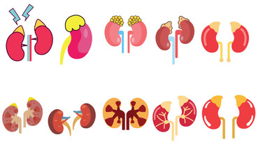 addison’s disease,Adrenal Disorder of Addison’s or Cushing’s syndrome Adrenocortical carcinoma gene mutation with Corticosteroid,kidney,Addison's disease color line icon set.,ten
