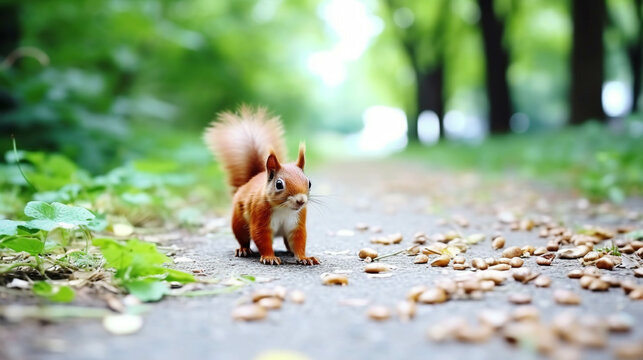 squirrel in the forest high definition(hd) photographic creative image