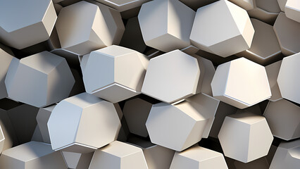 abstract white elegant 3d hexagon background ,ai generate