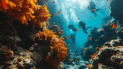 Fototapeta na wymiar Aqua Splendor: The Underwater Ballet of the Maldives