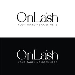 On Lash word mark beauty logo