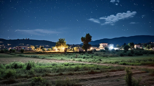 christmas tree in the village high definition(hd) photographic creative image