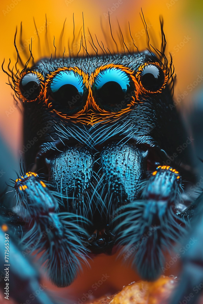 Poster A macro photograph emphasizing the depth and detail of spider eyes.