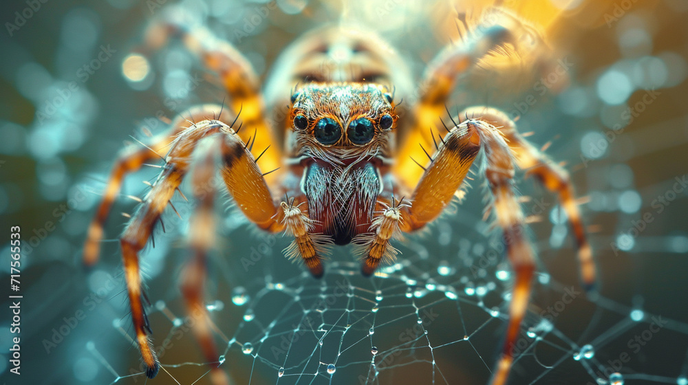 Poster A spider's perspective, with multiple images converging to represent its vision.