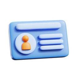 id card 3d Icon Illustration