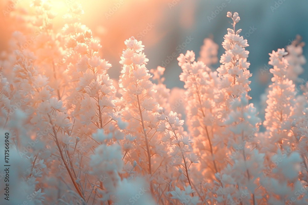 Poster a delicate array of soft colors for a tranquil, meditative musical piece.