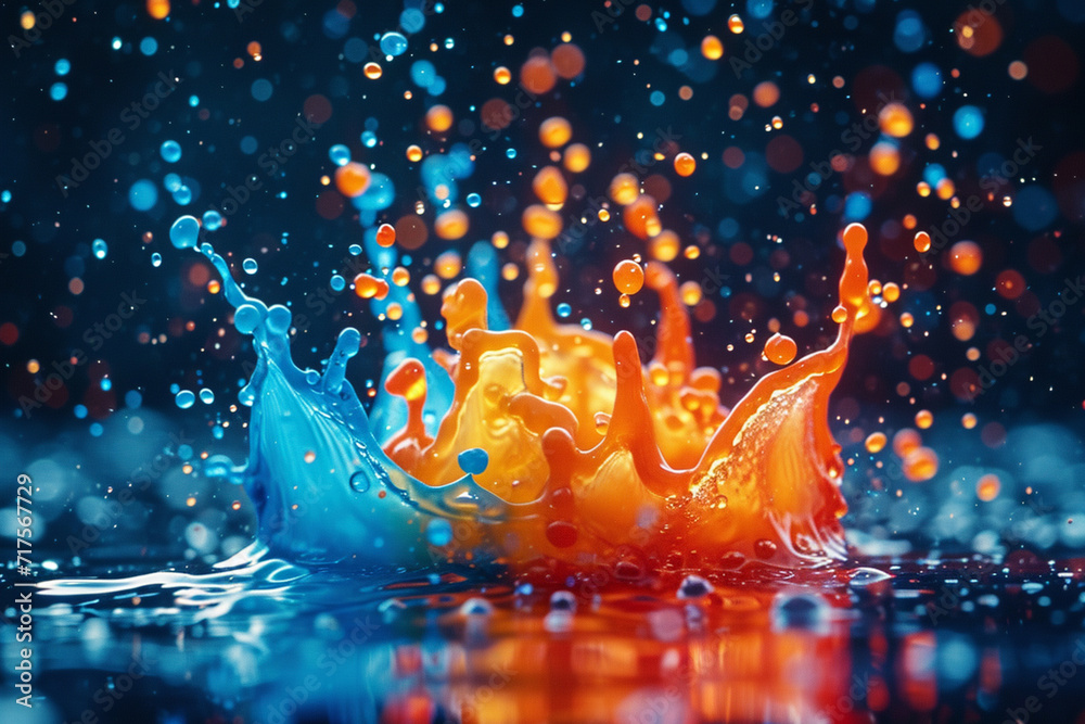 Poster Abstract splashes of color representing a mind bursting with ideas and thoughts.