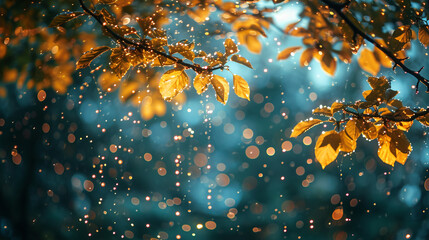 A dream where the rain is made of light, showering the world with brilliant, sparkling droplets.